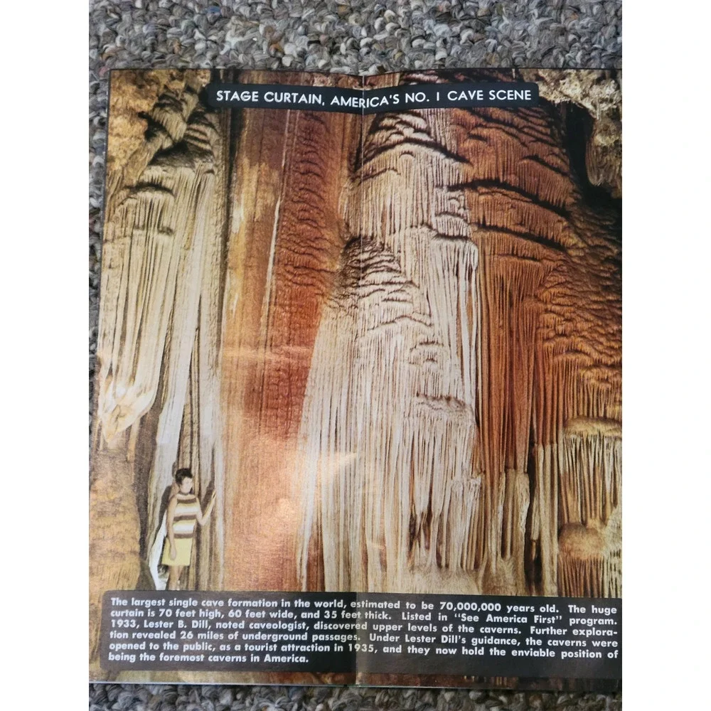 Vtg 1970s Meramec Caverns Ephemera Tourist Brochure Travel Guide‎ Souvenir